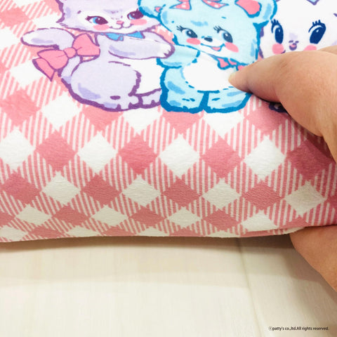 MORIPiLO 游泳者 SWIMMER 低迴彈枕 16x33x8cm 腰墊 靠背 支撐 毛絨玩具 坐墊 人物 方格花紋 粉紅色 森利菊 4621559