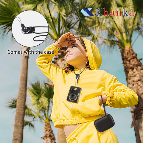 （ケースのみ）Kodak コダック PIXPRO FZ55/FZ45 ズーム FriendlyZoom デジタルカメラ専用収納ケース，ブラック（おまけ：ネックストラップ）-Khanka