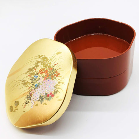 まえじゅう漆器 みやび 5.0 花重 6R-507 赤