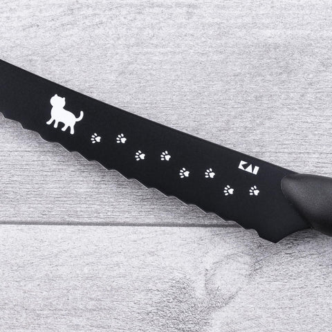 貝印 KAI ねこ の パン切り 包丁 Nyammy AB5804 黒猫カラー