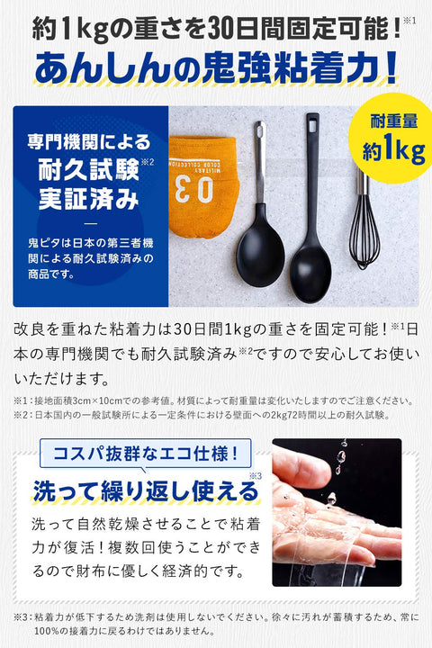 鬼Pita 魔法膠帶 雙面膠帶 可撕 超強力 帶紙巾 附保管袋 壁紙適用 正品 (寬3厘米×厚0.2厘米×長3厘米)