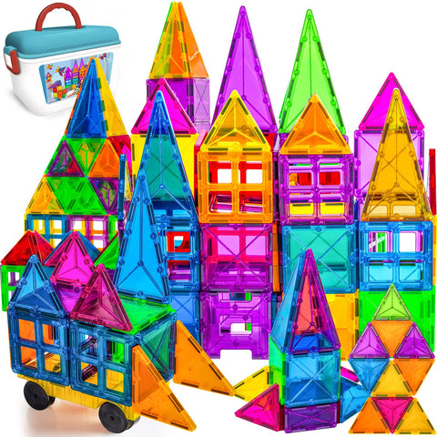 Jecimco Magnetic Toys, Magnetic Blocks, 81 Pieces, Luxury Set, For Kids, Building, DIY, Building Blocks, Educational Toys, Boys, Girls, Birthday Gift, Indoor Play, Magnetic Blocks