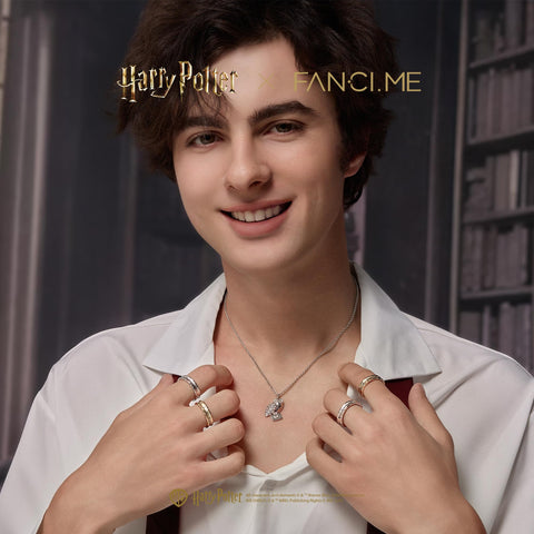 FANCIME x Harry Potter 公式コラボ レディース メンズ リング グリフィンドール スリザリン レイブンクロー ハッフルパフ リング ホグワーツ四寮 調節可能 指輪 オープンリグ シルバー ゴールド ハロウィン クリスマス プレゼント