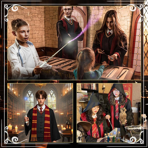 Meccol Voldemort Glowing Wand Set, Costume Accessories, Haripota, Glowing Wand, Built-In Steel Core, High Precision Engraving, Durable, Magic Wand, Time Turner Necklace, Map, Japanese Language Chart,