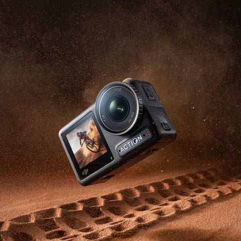 DJI Action Camera, Osmo Action 4, Essential Combo, 4K/120 fps, Waterproof Action Camera, 1/1.3" Sensor, Amazing Low Light Performance, 10-bit & D-Log M, Color Performance, 1770 mAh Battery for Long