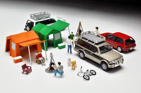 Geocore 64 1/64# Car Snap 01b Camping (TLV-NEO Mitsubishi Pajero Midroof Wide Super Exceed Included) Accessories & Complete Mini Car Set 314790