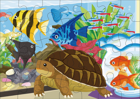 KUMON PUBLISHING JP-36 STEP3 Jigsaw Puzzle, Animals Living Together, Educational Toy, Children's Jigsaw Puzzle, 24 Pieces / 35 Pieces / 48 Pieces, Ages 2.5 and Up