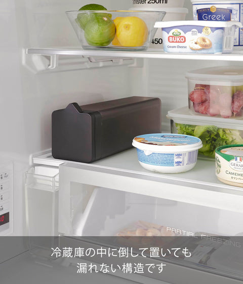 山崎実業(Yamazaki) 倒して置ける 冷水筒 ティーバッグ入れ付き ブラック W8.5×D10×H27.2cm タワー tower 1.2L 食洗機対応 麦茶ポット 1750