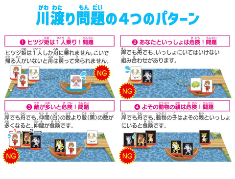 KUMON PUBLISHING(KUMON PUBLISHING) KUMON羊無事前往岸!河邊邏輯拼圖 狼和山羊和捲心菜 邏輯拼圖 算數 考試問題 入學慶祝 6歲以上 KRP-10 KUMON