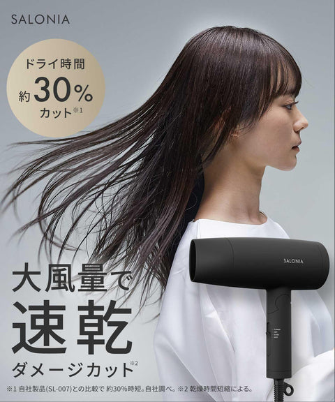 SALONIA サロニア スピーディーイオン ドライヤー 大風量 速乾 軽量 マイナスイオン ヘアドライヤー SL-013ABE ベージュ