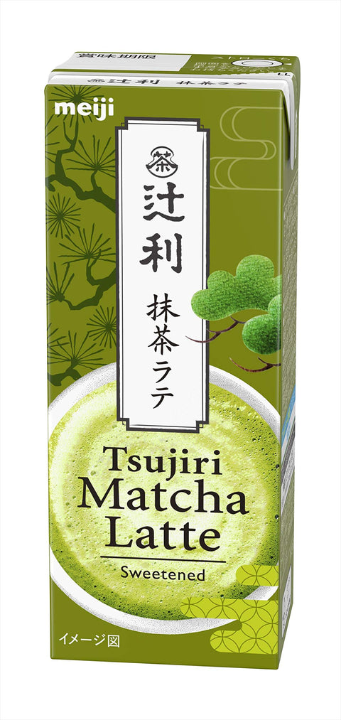 Meiji Tsujiri Matcha Latte, 6.8 fl oz (200 ml), Paper Pack, Beverages, Drinks & Beverages, Storage at Room Temperature, x 24 Bottles