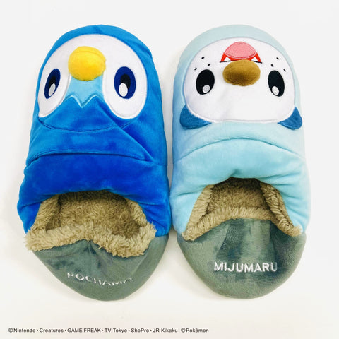 MORIPiLO 4620874 Morishita Slippers, Indoor Shoes, Kids, Women's, Pokemon, Potchama, Midjumaru, Blue, 9.1 - 9.8 inches (23 - 25 cm), Room Shoes, Fluffy Material, Character Goods, Pokemon