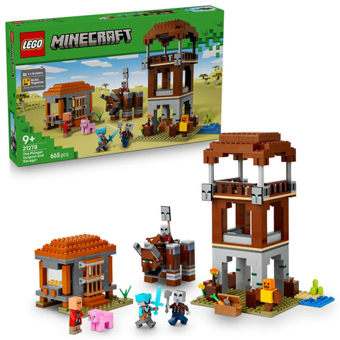 LEGO 乐高 我的世界 Piller 部队和薰衣草 玩具 生日 礼物 积木 男孩 女孩 儿童 9岁 10岁 11岁 小学生 My Craft 商品 游戏 对战机器人 21278