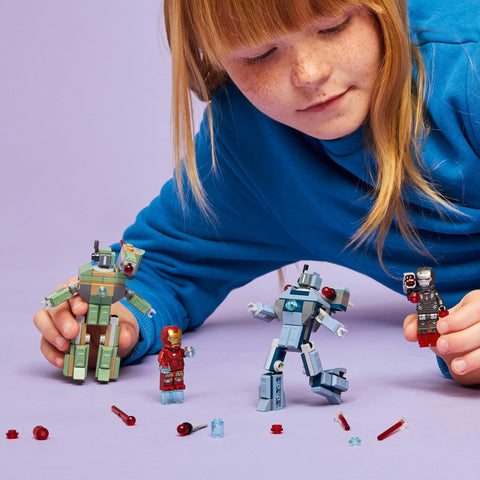 LEGO 76320 Marvel Iron Man & War Machine vs. Hammer Drone, Toy, Birthday, Present, Blocks, Boys, Girls, Children, 7, 8, 9, Elementary School, Marvel Goods, Figure, Competition, Robot