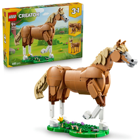 Lego Creator 31166 Enjoyable Horse Toy Birthday Present Blocks for Girls Boys Children 9 Years Old 10 Years Old 11 Years Old Elementary School Interior Stylish Figure Goods Mom Father