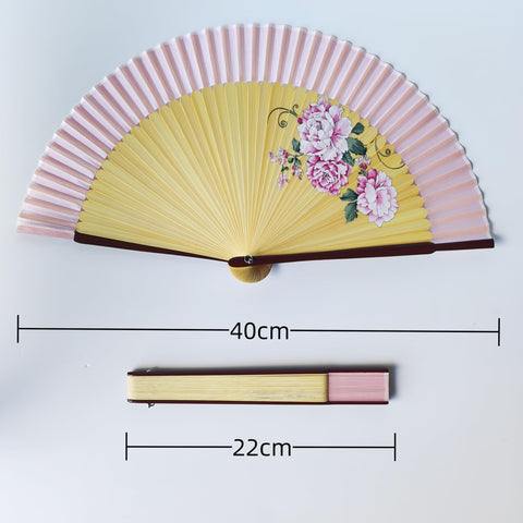 Sarkovos Women's Men's Bamboo Fan, Unisex Kimono Accessory, Stylish Luxury Bamboo Fan, Natural Bamboo, Beautiful, Floral Pattern, Butterfly Pattern, Kimono Accessory, Japanese Style, Elegant, Gorgeous