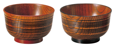 木製 筋入汁椀ペア AMJ-4E-141