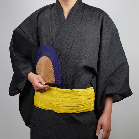 TOuWA Crinkled Waist Belt, Sash, Solid, Solid, Adult, Men's, Yukata