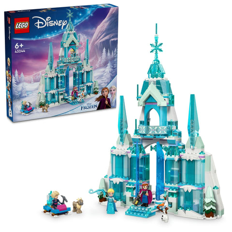 LEGO 43244 Disney Princess Elsa's Ice Palace, Frozen-themed Playset, Toy, Blocks, Gift, Girls and Boys, Ages 5, 6, 7, 8, Elementary School Kids, With Elsa and Anna Figures