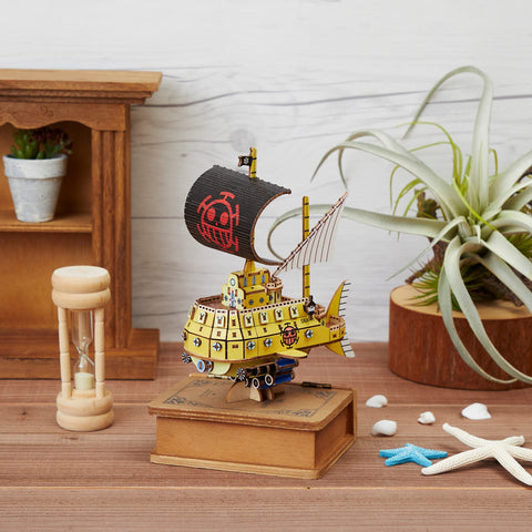 ki-gu-mi One Piece Trafalgar Law Submarine - Enjoyable Wooden 3D Puzzle, DIY Craft Kit for Elementary School Students and Adults, Educational Toys for Boys and Girls, Wooden Puzzle, Perfect as a Gift