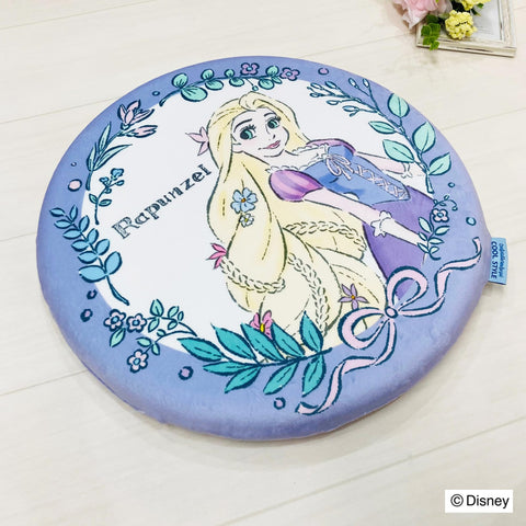 MORIPiLO 4621377 Disney Rapunzel Chair Cushion, 15.7 x 15.7 inches (40 x 40 cm), Round, Cooling Sensation, Memory Foam, Character Goods, Disney Princess, Purple