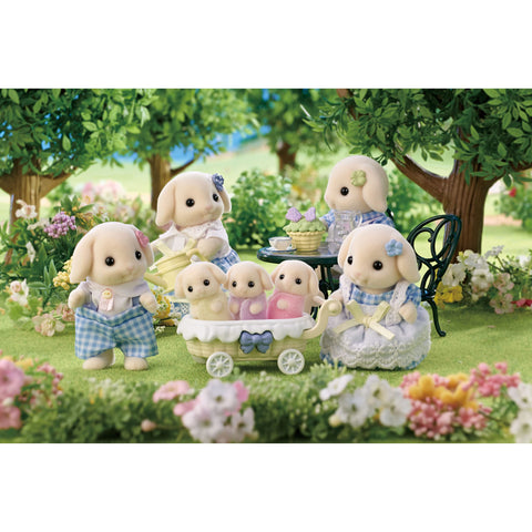 EPOCH Sylvanian Families FS-50 Flora Rabbit Family Dolls, Safety Toy Mark Certified, Toy for Ages 3 Years and Up, Dollhouse