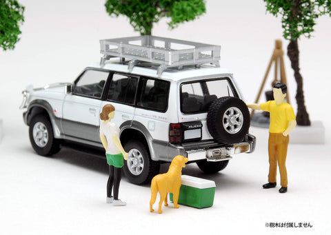 Geocore 64 1/64 #Car Snap 01a Camping (TLV-NEO Mitsubishi Pajero Midroof Wide VR Exclusive Color Included) Accessories & Complete Mini Car Set