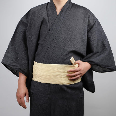 TOuWA Crinkled Waist Belt, Sash, Solid, Solid, Adult, Men's, Yukata