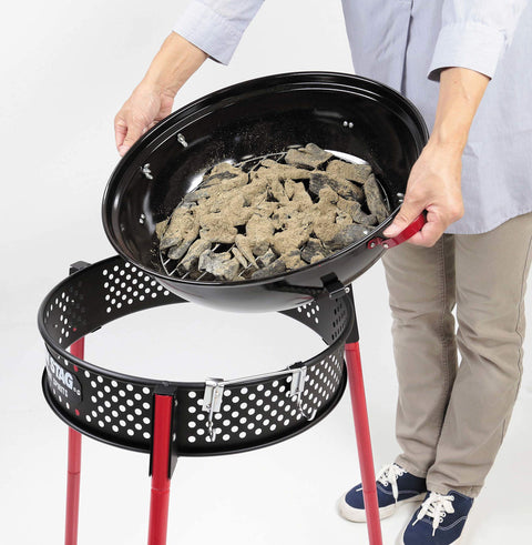 キャプテンスタッグ(CAPTAIN STAG) バーベキューコンロ グリル 焚火台 スモーク対応 フード付き 1台3役 アメリカン イージーグリル typeII 収納バッグ・通気孔付き UG-60 / UG-2024