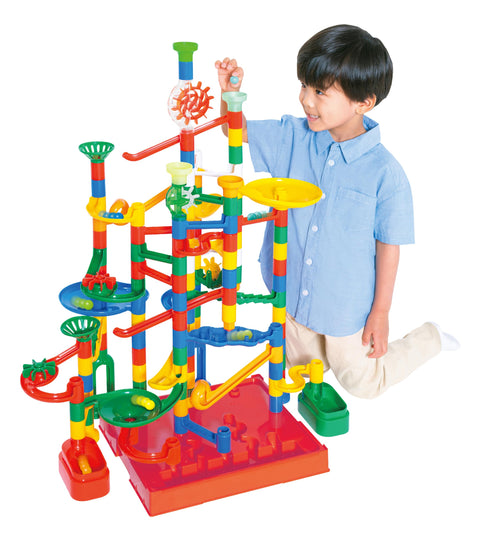 KUMON PUBLISHING BL-70 Kumikumi Slope, Plenty of 100 Balls, Educational Toy, Creativity, Thinking Skills, Logical Thinking, Assembly, Bead Coaster, 3 Years Old and Up