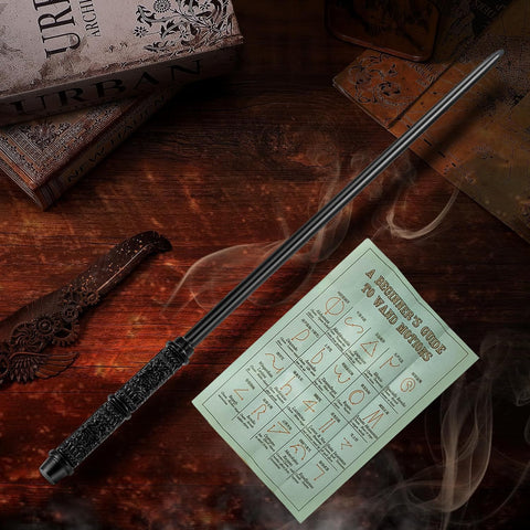 Meccol Magic Wand, Wizard School Style, Cosplay Accessory, Resin, Highly Restored, Halloween, Party, Birthday Gift, Magic Prop, Unisex,Wand + Spell List + Ticket + Map with Storage Box
