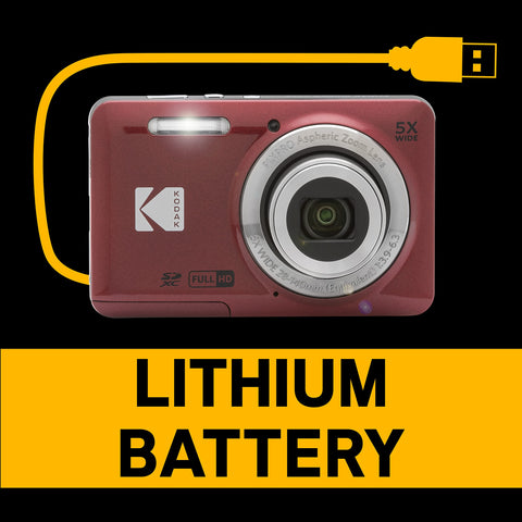 KODAK PIXPRO Easy to Use Zoom FZ55-RD 16MP Digital Camera, 5x Optical Zoom, Wide Angle, 28mm 2.7-inch LCD Screen (Red)