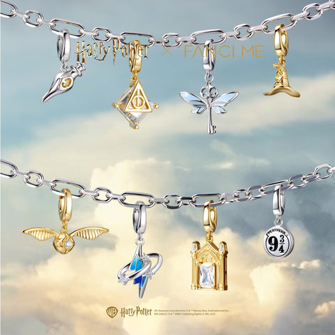 FANCIME x Harry Potter Official Collaboration Necklace Bracelet Unisex Charm Free Hanging Magnetic Cross Chain Silver K18 Gold Plated Base Metal Harry Potter Halloween Christmas Gift