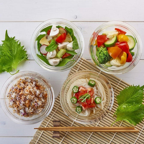 HARIO HSB-2812 Salad Bowl, Set of 4, Heat-resistant Glass, Sweets Bowl, Tableware