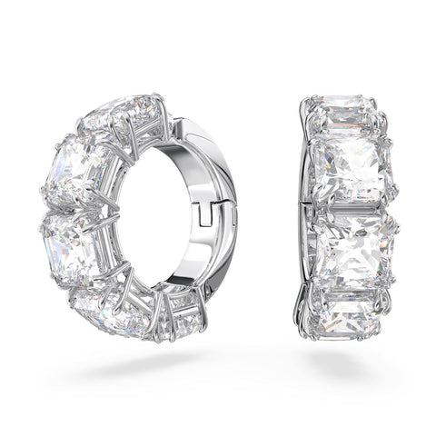 Swarovski Millenia Clip Earrings, Rhodium Plated, Zirconia, Crystal