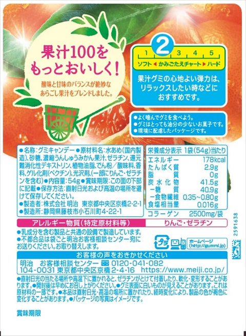 明治 果汁軟糖溫州蜜柑 54克×10袋