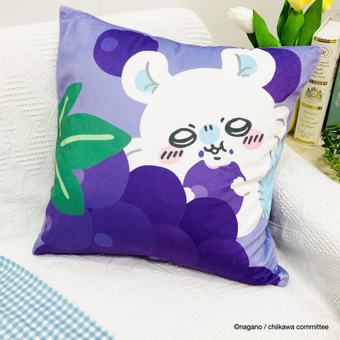 MORIPiLO 靠墊套 ちいかわ モモンガ 紫色 45x45cm 可洗 柔軟的肌膚觸感 官方角色商品 4621298