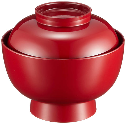 まえじゅう漆器 雑煮椀 光輪松 総朱 赤 伝統工芸 山中塗り 450ml 日本製 3T-417 φ135x115mm