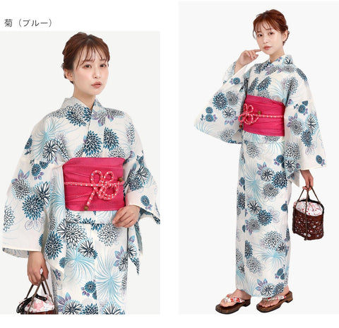Fuuka X142333 Women's Yukata 2-Piece Set, One Size Fits All (Waist Belt, Made in Japan)