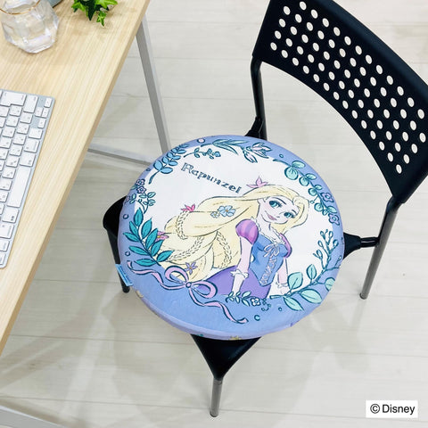 MORIPiLO 4621377 Disney Rapunzel Chair Cushion, 15.7 x 15.7 inches (40 x 40 cm), Round, Cooling Sensation, Memory Foam, Character Goods, Disney Princess, Purple