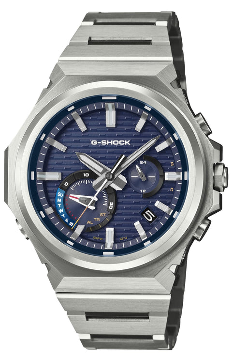 Casio G-Steel Wristwatch, Bluetooth, Tough Solar GST-B1000/B100, blue, MINIMALIST DESIGN