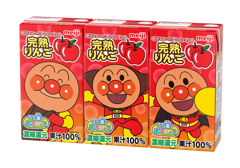 Meiji It! Anpanman Ripe Apples 100, 4.2 fl oz (125 ml), Paper Pack, Beverages, Storage at Room Temperature, 36 Bottles