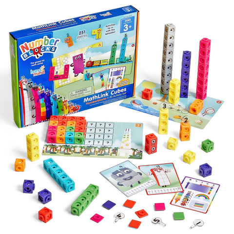 Learning Resources NumberBlocks MathLink Cubes 數字塊1-10立方體 100個裝 活動套裝 算數玩具 附帶日語指南 93417-J 正品