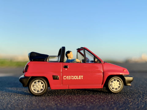 Geocore 318910 1/64 # Car Snap 11a TV Crew (Honda City Cabriolet Included) ABS / PVC Painted Partially Assembled Doll / Accessories + Diecast Made Complete Mini Car Set