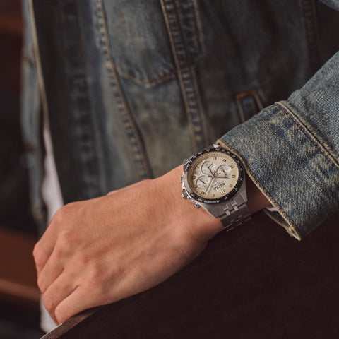 SEIKO SEIKO SELECTION S系列 石英 计时码表 NEO VINTAGE 男士, 表盘:象牙色(渐变), 手链类型