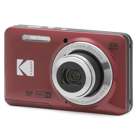 KODAK PIXPRO Easy to Use Zoom FZ55-RD 16MP Digital Camera, 5x Optical Zoom, Wide Angle, 28mm 2.7-inch LCD Screen (Red)