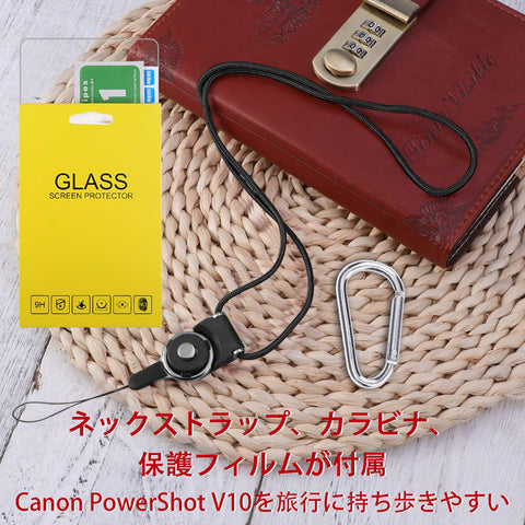 キヤノン Canon PowerShot V10 Vlogカメラ 専用収納ケースと保護フィルム-Aenllosi（ハードケースと保護フィルムのみ）