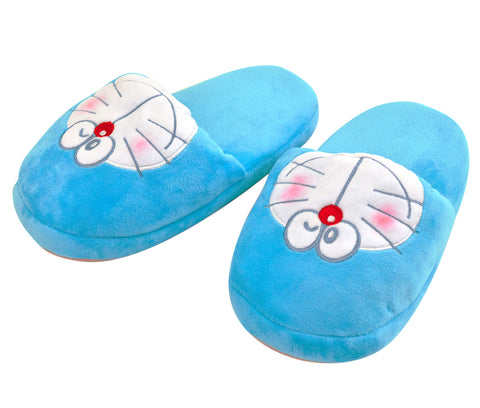 MORIPiLO 4620220 Morishita Slippers, Indoor Shoes, Kids, Women's, Doraemon, Blue, 9.1 - 9.8 inches (23 - 25 cm), Room Shoes, Fluffy Material, Character Goods, Shogakukan