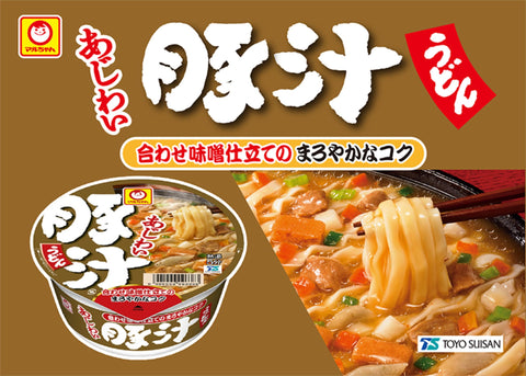 Maruchan 甘蔗豬汁烏龍麵 ( 109克×12 ) 杯麵 烏龍麵 ( 豬汁 / 鯉魚 /粗面 ) 杯烏龍麵 6種食材( 豬肉 / 生薑 ) 買箱 東洋水產