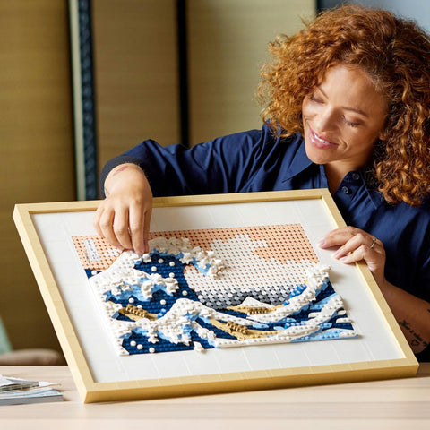LEGO 樂高 (LEGO) 藝術 玩具 葛飾北齋 富嶽三十六景 神奈川衝浪裡 藝術板 室內裝飾 時尚 成人 男孩 女孩 北齋 繪畫 兒童 生日 禮物 樂高積木塊 31208 18歲~